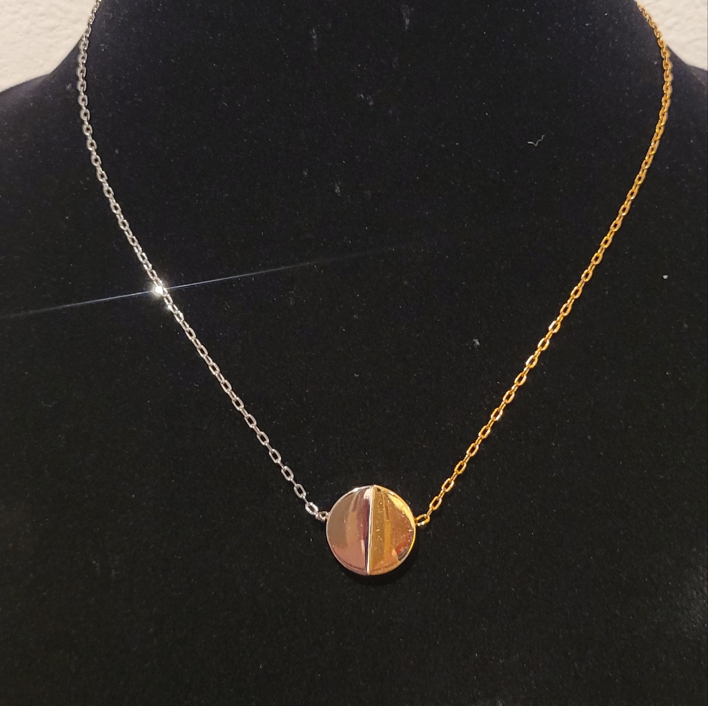 Vita Fedi 24k Two-Tone Yellow White Gold-Plated Necklace New 75$